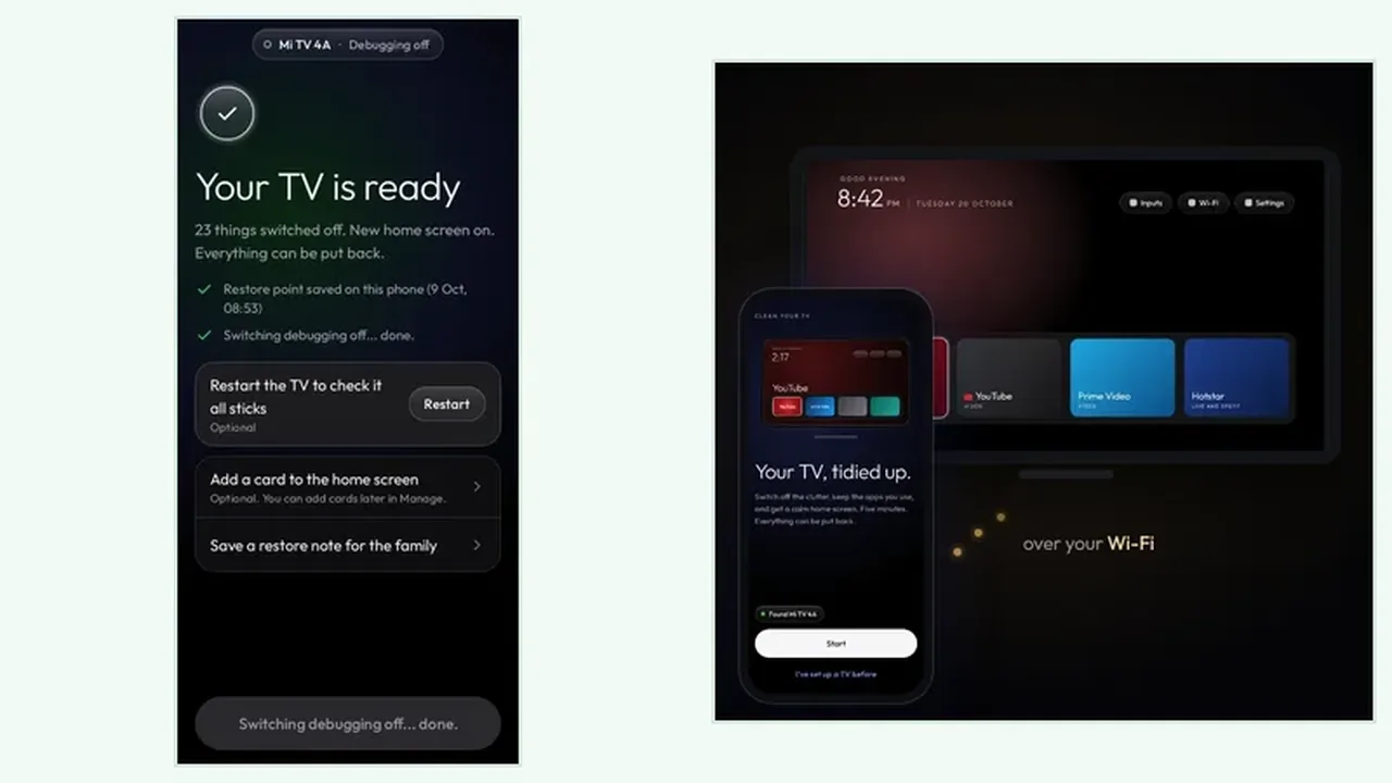 Clean Your TV interrupted clean with phone and TV